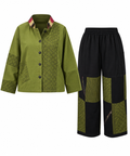 Olive Mosaic Wide-Leg Pant