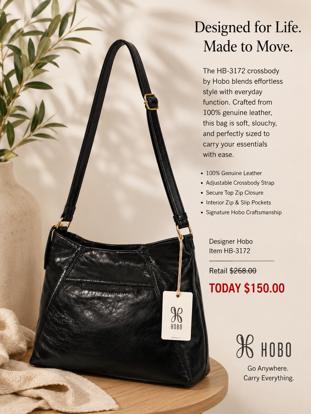 The Midtown Classic™ Designer: HOBO Item #: HB-3172